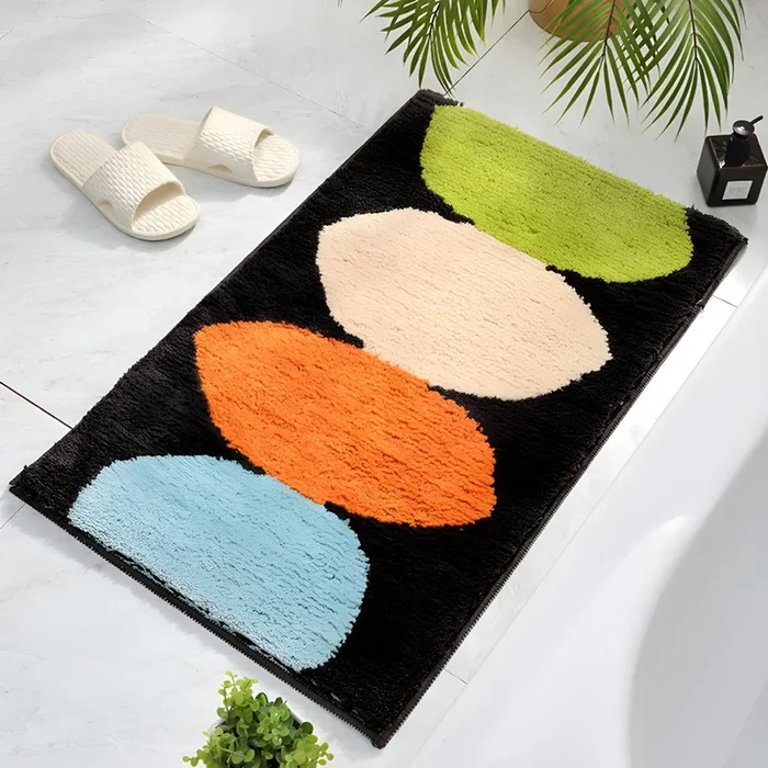 Polipropileno Tapete Infantil con Dibujo de Animal Alfombra Multicolor Antideslizante para Interior – Naranja 45 x 65 cm