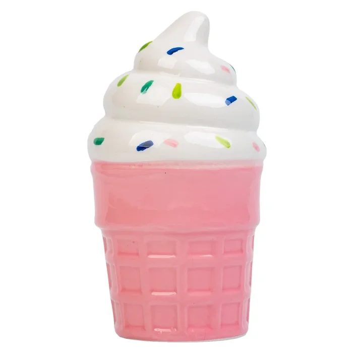 Porta lápices helado de cerámica rosa d7,5×15