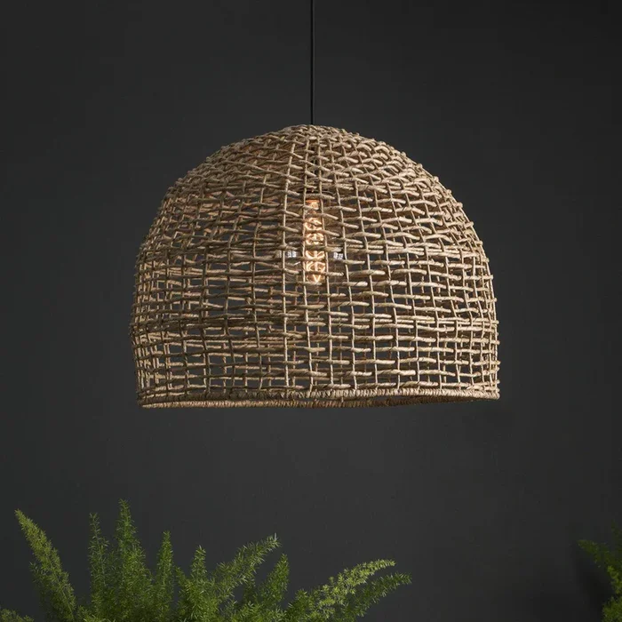 PR Home Lámpara colgante Cebu, Ø 46 cm, pantalla Lampakanay, IP20