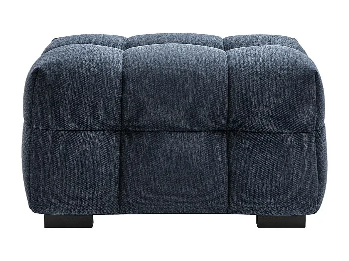 Puf reposapiés de diseño en tela de terciopelo azul oscuro CORTO