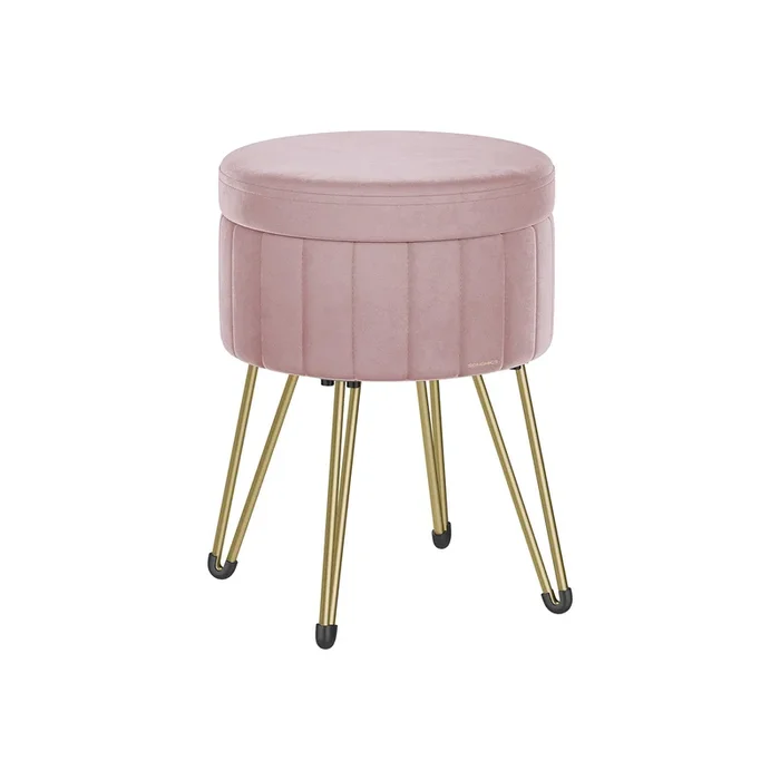 Puff Almacenaje 39 x 44,4 cm Rosa Jalea-SONGMICS