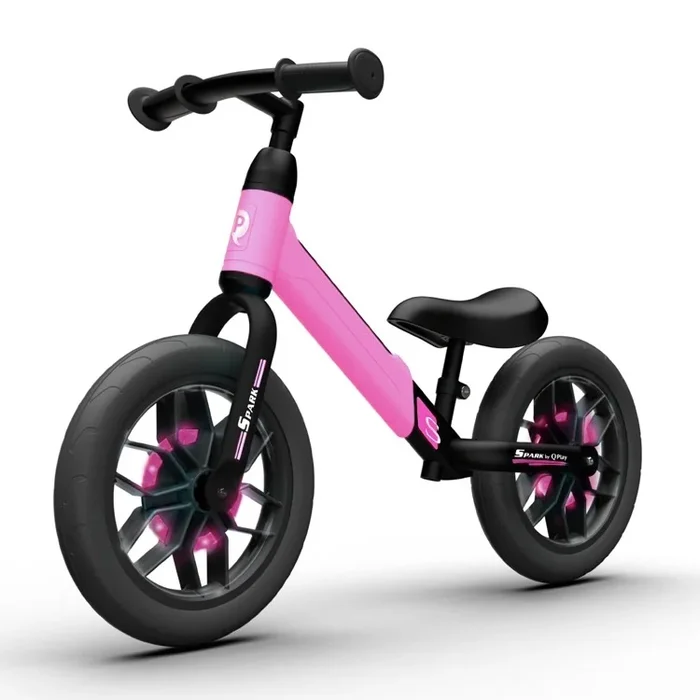 QPlay – Bicicleta de empuje con LED luces con ruedas SPARK rosa