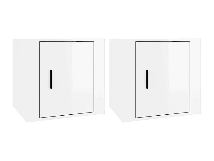 Quinty Mesitas de noche 2 unidades blanco brillante 50x39x47 cm