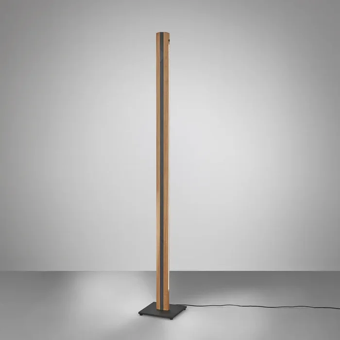 Quitani Elis lámpara de pie LED, roble/negro