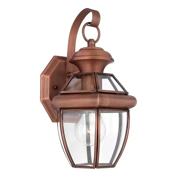 Quoizel – Aplique de pared exterior NEWBURY 1xE27/60W/230V IP44 acabado cobre