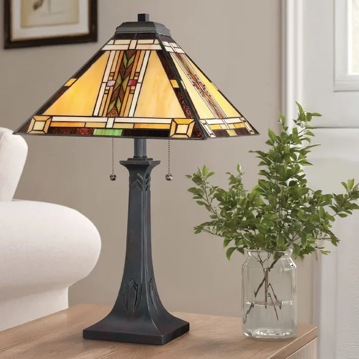 Quoizel – Lámpara de mesa Tiffany NAVAJO 2xE27/60W/230V
