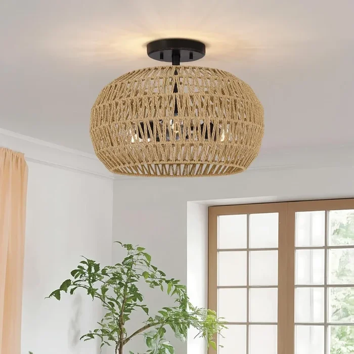 Quoizel – Lámpara de techo CASABLANCA 3xE27/60W/230V marrón