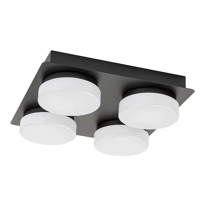 Rabalux – Plafón LED para baño 4xLED/5,2W/230V IP44 negro