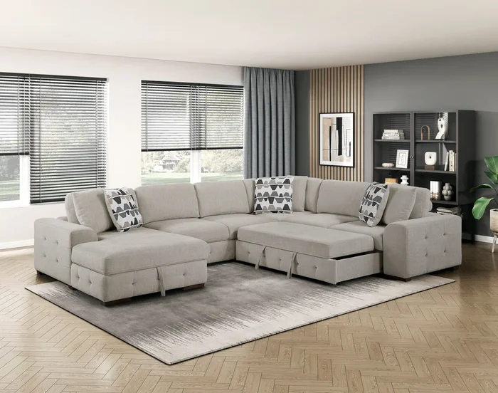 Raife Taupe 4-Piece Sectional with Left Chaise
