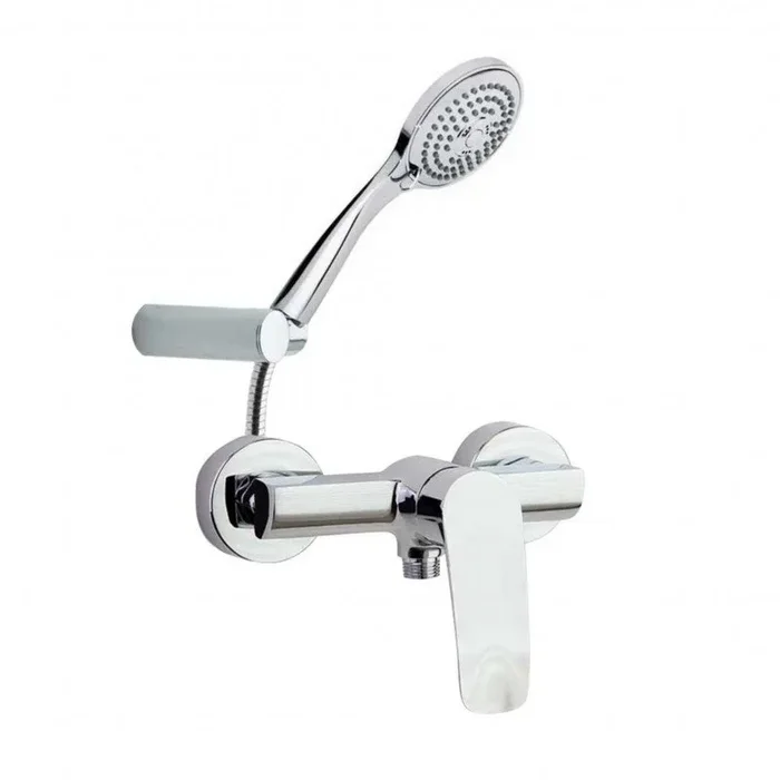 Ramon Soler Ramon Soler Conjunto Grifo Ducha Monomando Cromado con Sistema C2 de Ahorro de Agua con Accesorios Serie New Fly