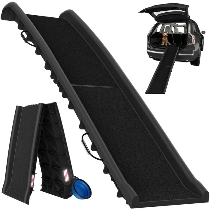 Rampa para perros coche negro 156x40x16cm plegable