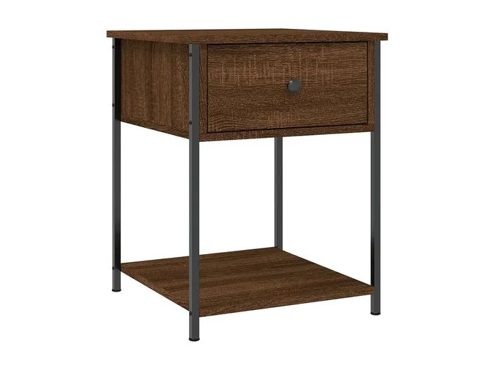 Ranum Mesita de noche madera de ingeniería marrón roble 44x45x58 cm