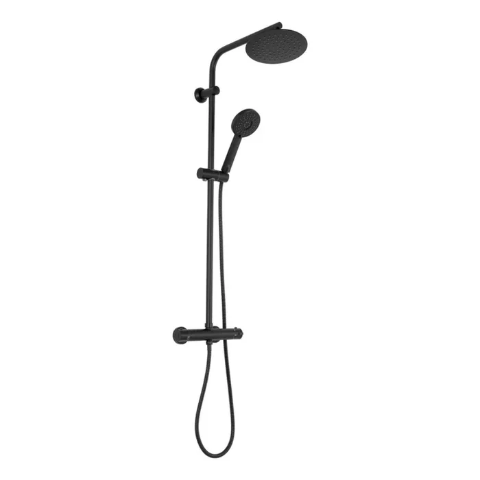 REA-P8804 – Set de ducha con grifería termostática BLISS negro mate