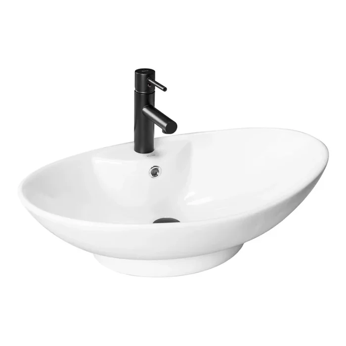 REA-U0160 – Lavabo sobre encimera ROSA 38,5×58,5 cm cerámica/blanco brillante