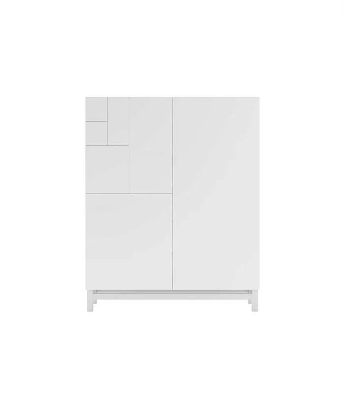 Recibidor zapatero modelo 515 acabado blanco, 90x112x27 (ancho x alto x fondo)