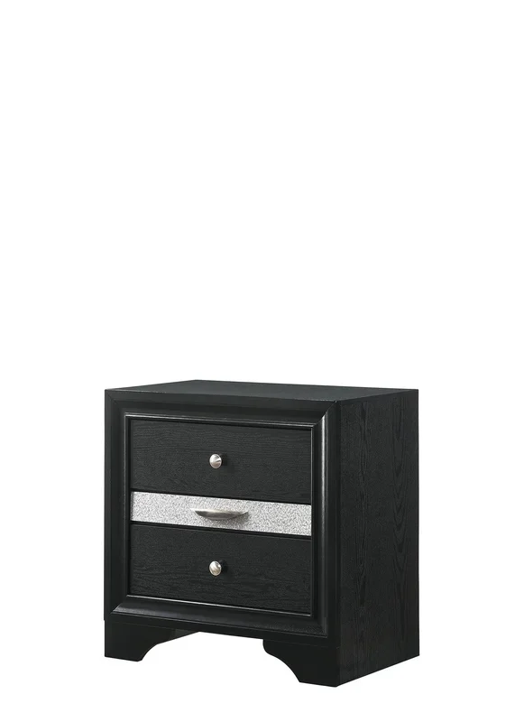 Regata Black and Silver Nightstand