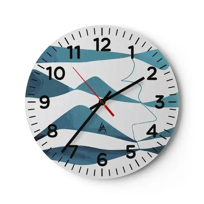Reloj de pared – Reloj de vidrio – Abstracción un compuesto turquesa – 30×30 cm