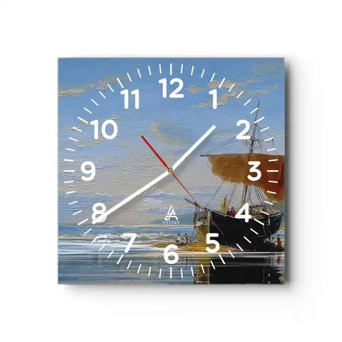 Reloj de pared – Reloj de vidrio – Agua, tierra, aire – 40×40 cm