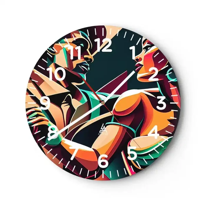 Reloj de pared – Reloj de vidrio – Al ritmo del corazón – 30×30 cm