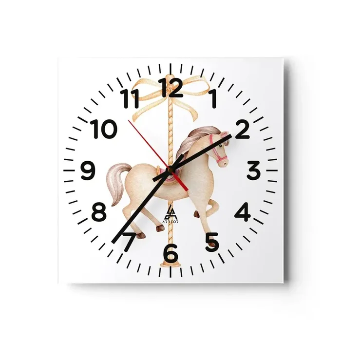 Reloj de pared – Reloj de vidrio – Al trote grácil – 40×40 cm