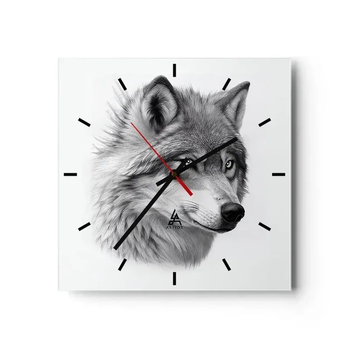 Reloj de pared – Reloj de vidrio – Alfa – sin duda – 40×40 cm