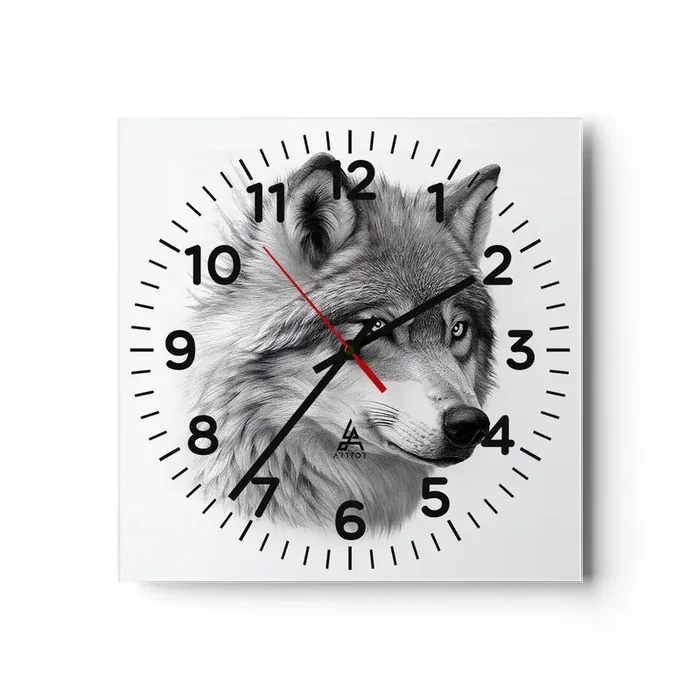 Reloj de pared – Reloj de vidrio – Alfa – sin duda – 40×40 cm