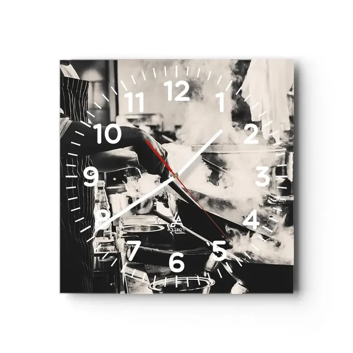Reloj de pared – Reloj de vidrio – Alquimia de sabores – 30×30 cm