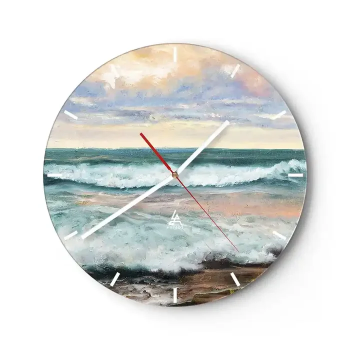 Reloj de pared – Reloj de vidrio – Aquí suavizarás tu alma – 40×40 cm