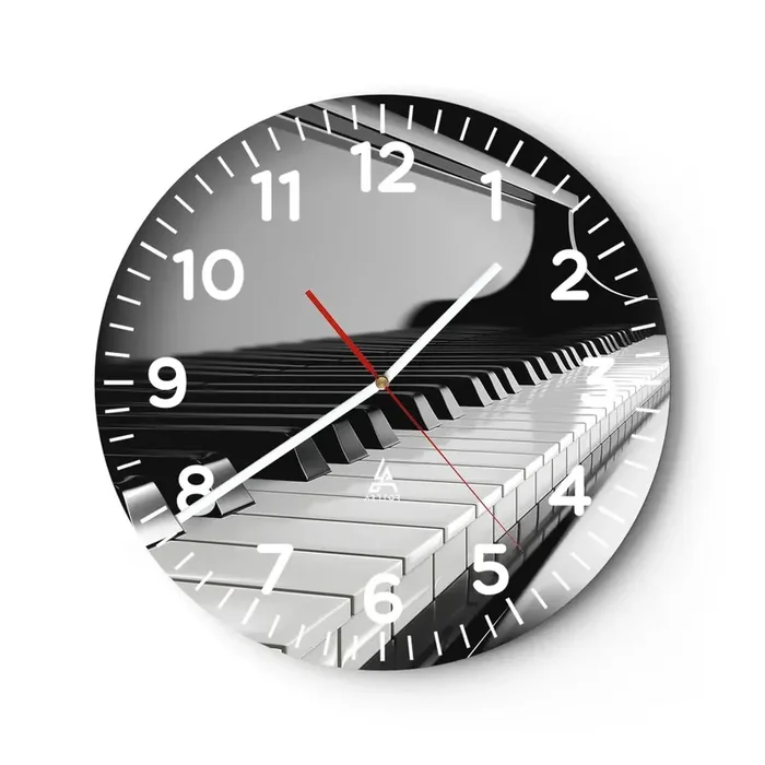 Reloj de pared – Reloj de vidrio – Armonía musical – 40×40 cm