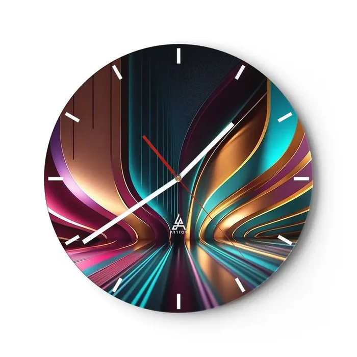 Reloj de pared – Reloj de vidrio – Arquitectura de la luz – 40×40 cm