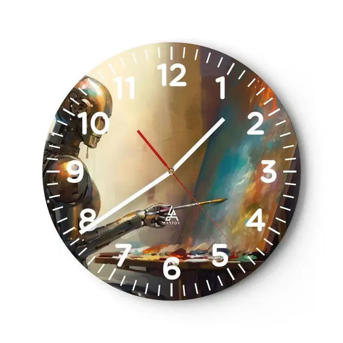 Reloj de pared – Reloj de vidrio – Arte del futuro – 40×40 cm