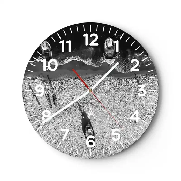 Reloj de pared – Reloj de vidrio – Aún en la orilla… – 30×30 cm