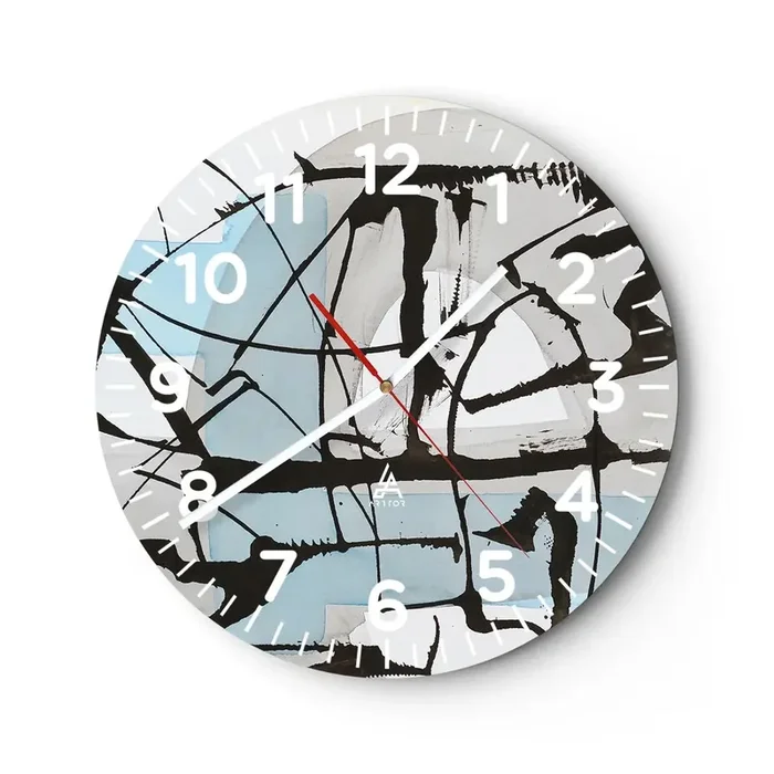 Reloj de pared – Reloj de vidrio – Azul a pesar de todo – 30×30 cm