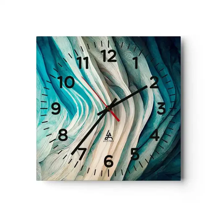Reloj de pared – Reloj de vidrio – Azul insaciable – 30×30 cm