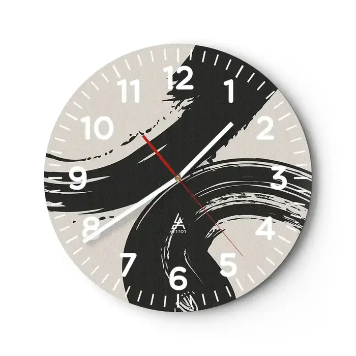 Reloj de pared – Reloj de vidrio – Barrido y circular – 40×40 cm