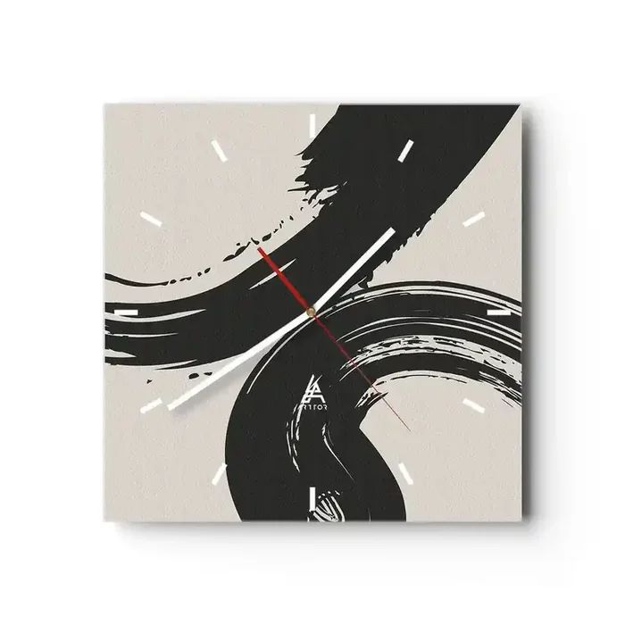 Reloj de pared – Reloj de vidrio – Barrido y circular – 40×40 cm