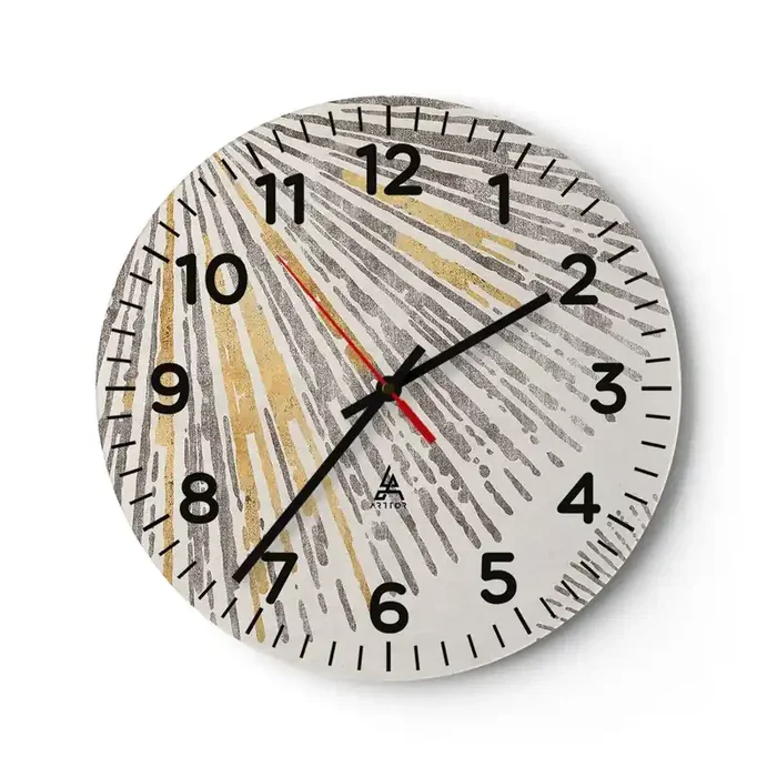 Reloj de pared – Reloj de vidrio – Belleza lineal – 30×30 cm