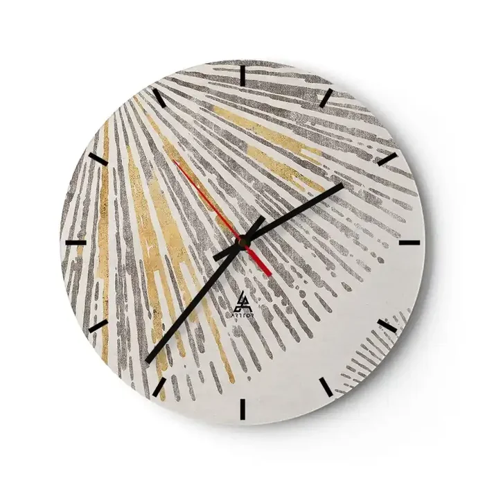 Reloj de pared – Reloj de vidrio – Belleza lineal – 40×40 cm