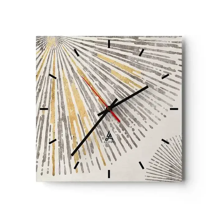 Reloj de pared – Reloj de vidrio – Belleza lineal – 40×40 cm