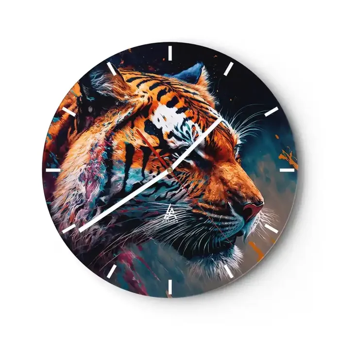 Reloj de pared – Reloj de vidrio – Belleza salvaje – 40×40 cm