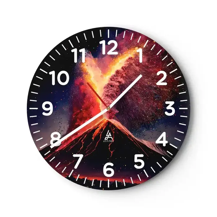 Reloj de pared – Reloj de vidrio – Belleza y horror – 40×40 cm