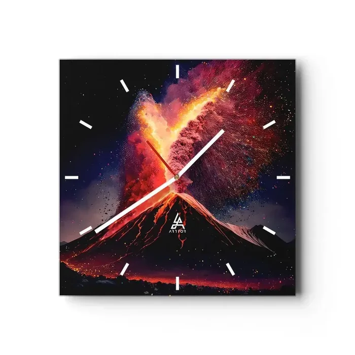 Reloj de pared – Reloj de vidrio – Belleza y horror – 40×40 cm