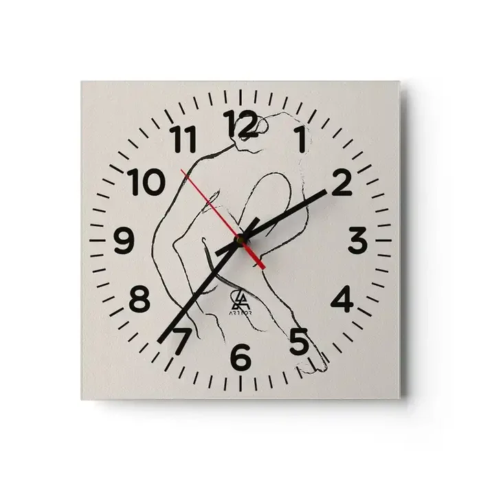 Reloj de pared – Reloj de vidrio – Boceto íntimo – 40×40 cm