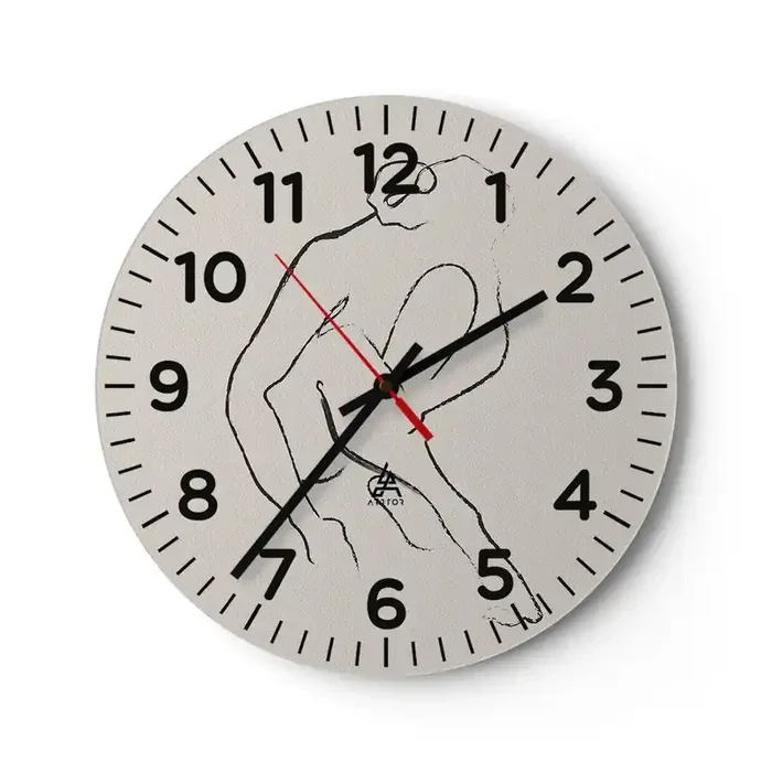 Reloj de pared – Reloj de vidrio – Boceto íntimo – 40×40 cm