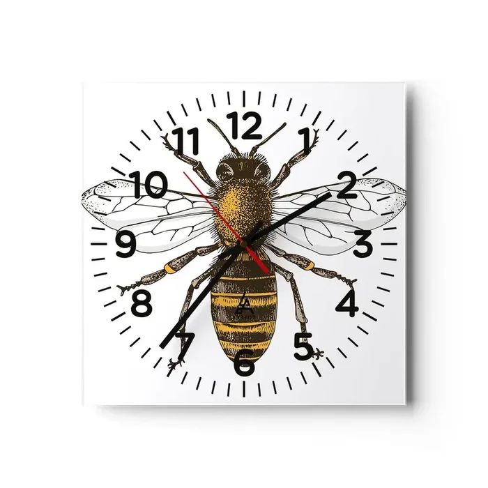 Reloj de pared – Reloj de vidrio – Bondad natural – 40×40 cm