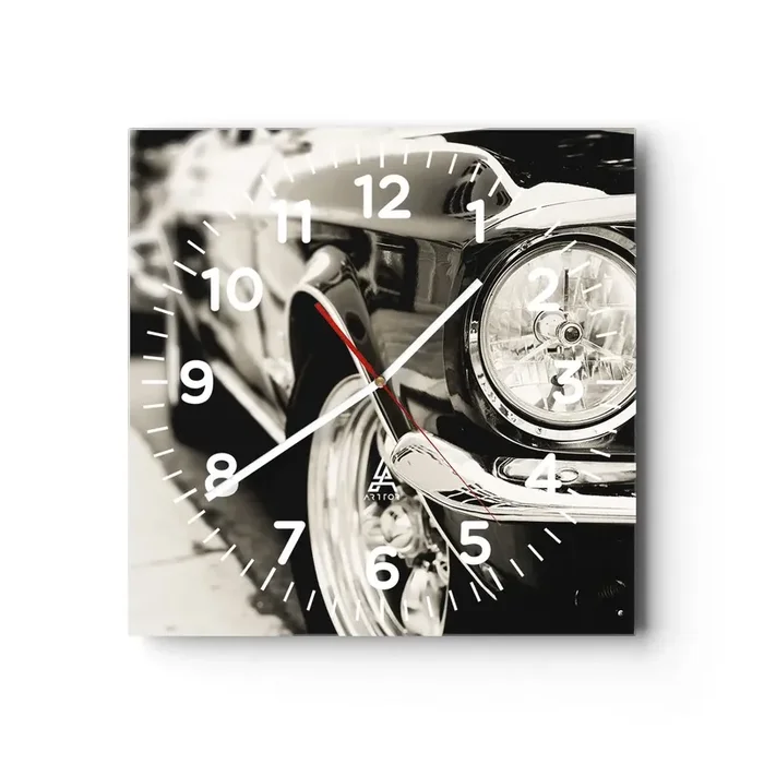 Reloj de pared – Reloj de vidrio – Brillo perdurable – 30×30 cm