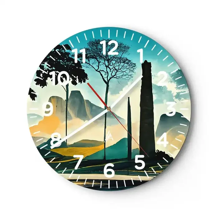 Reloj de pared – Reloj de vidrio – Cada vez a más altitud – 40×40 cm