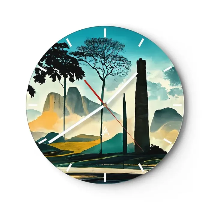 Reloj de pared – Reloj de vidrio – Cada vez a más altitud – 40×40 cm