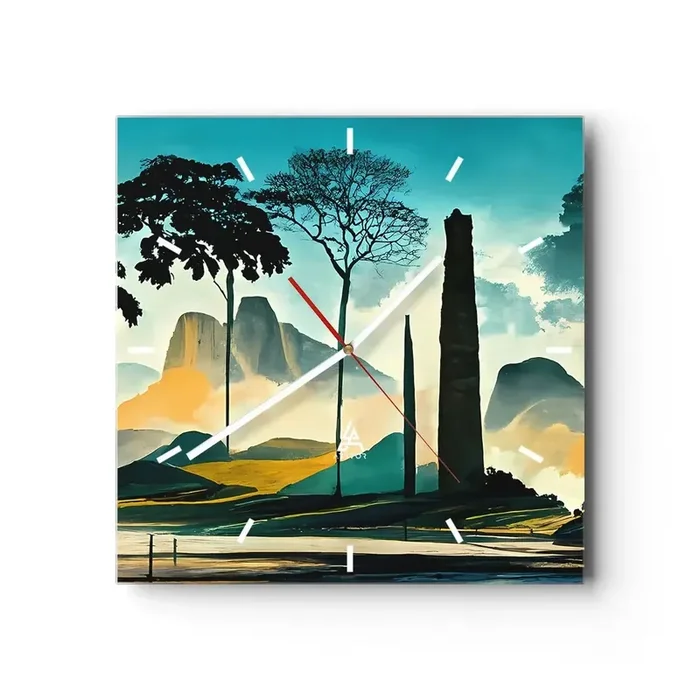 Reloj de pared – Reloj de vidrio – Cada vez a más altitud – 40×40 cm