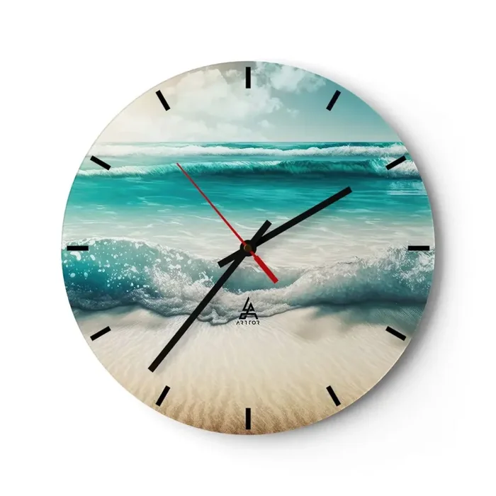 Reloj de pared – Reloj de vidrio – Calma oceánica – 40×40 cm